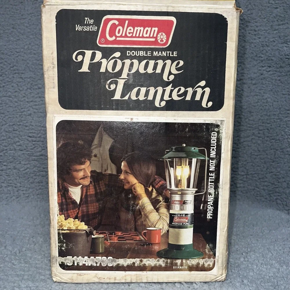 VTG Coleman Double Mantle Propane Lantern 5114A970 Box & NOS Bernzomatic Mantles